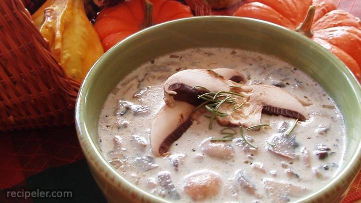 Savourez une soupe crémeuse de champignons par temps pluvieux