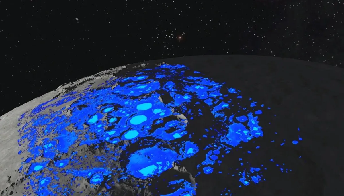 تحديد مواقع الجليد على القمر