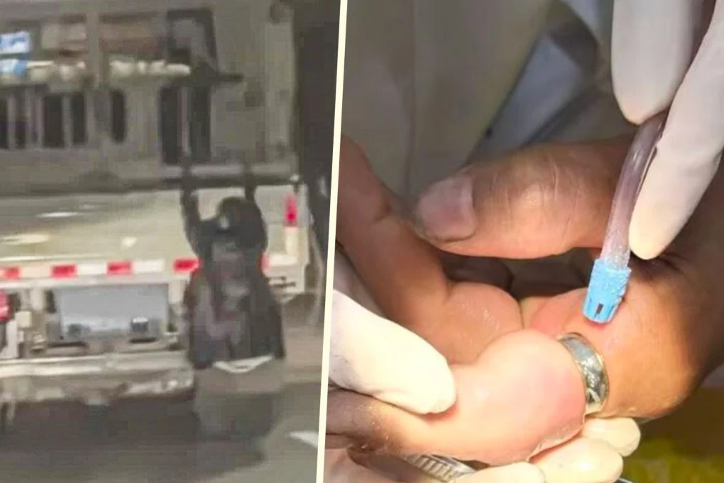 حادثة غريبة: امرأة صينية تتشبث بشاحنة زوجها