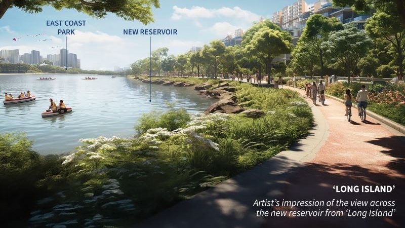 Projet Île Longue à Singapour pour protéger la côte est
