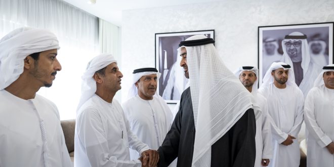 تعازي منصور بن زايد في وفاة سعيد عامر النيادي