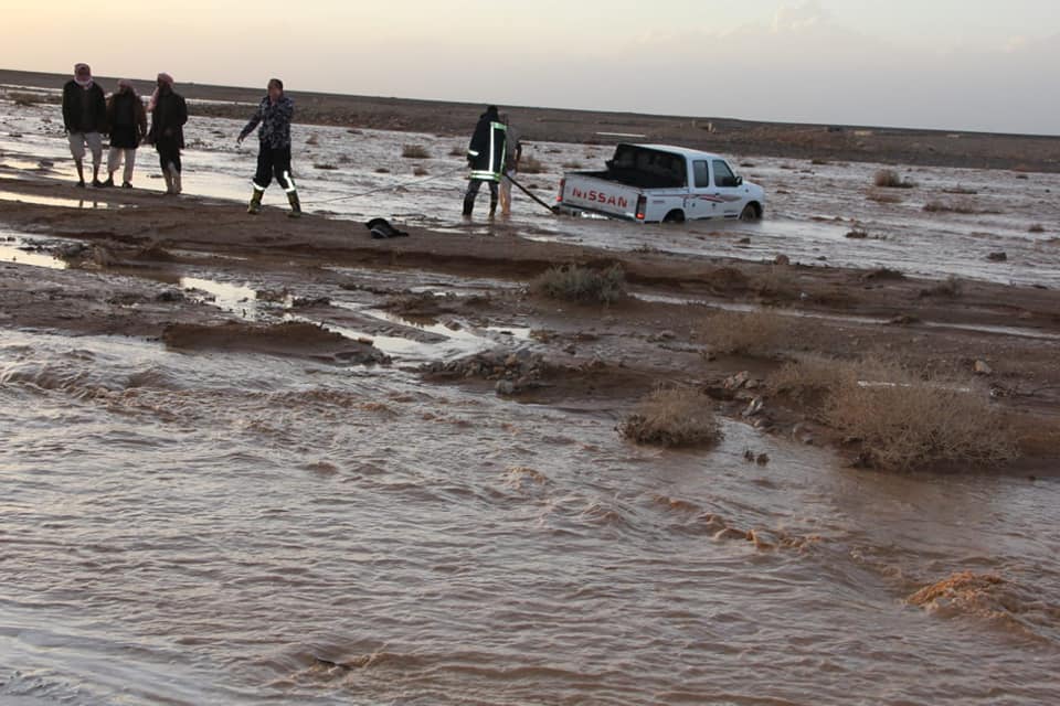 Schließen der Schamia-Brücke in Ma'an wegen Hochwasser