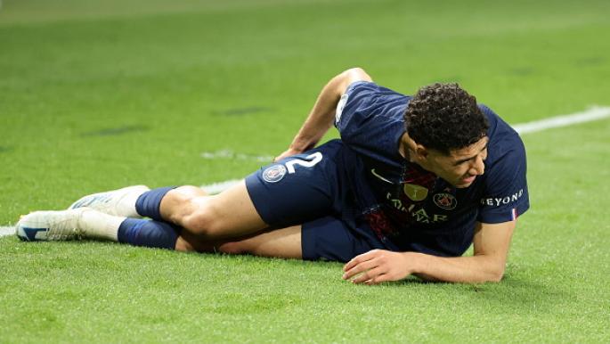 إصابة أشرف حكيمي تثير القلق في باريس سان جيرمان