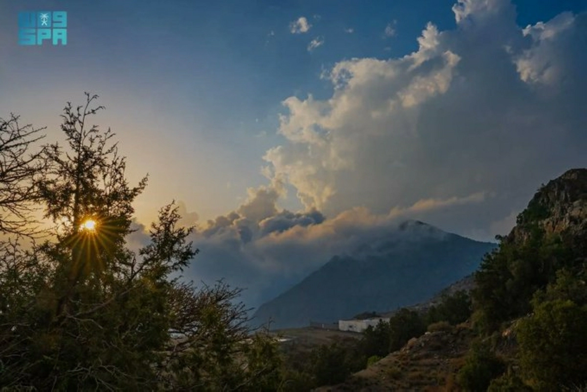 Nuages et brouillard à Al-Baha : beauté naturelle attirante