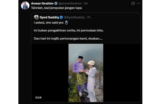 Compromiso de سيد صادق y بيلّا أستيلّا en Malasia