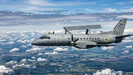 Schwedisches Frühwarnflugzeug fliegt über die Ukraine