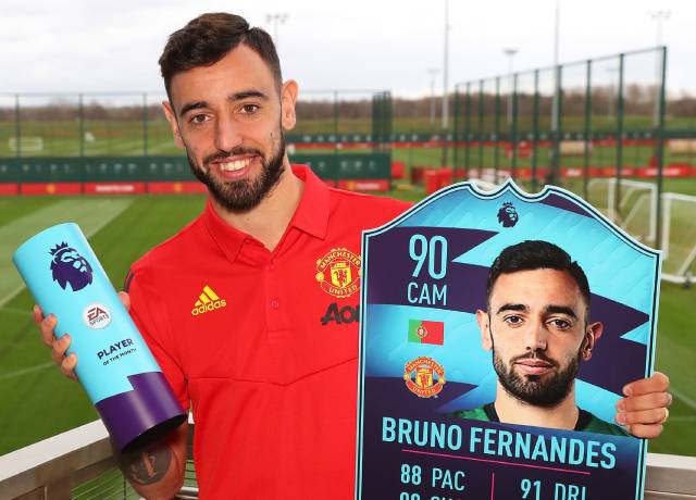 Bruno Fernandes joueur du mois en Premier League