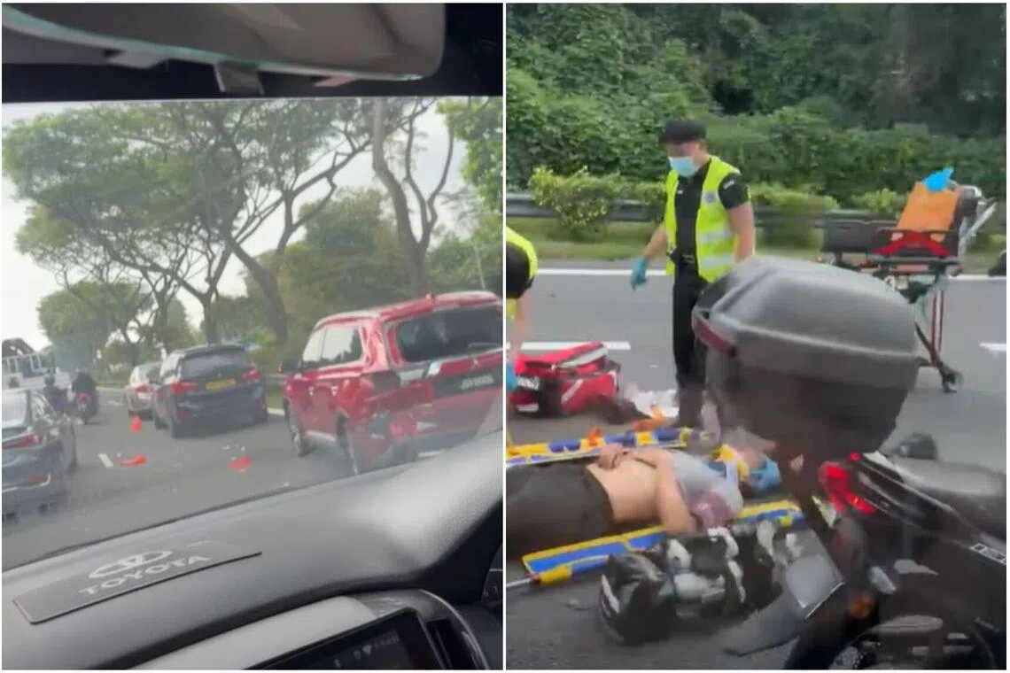 حادث تصادم متعدد المركبات على طريق BKE