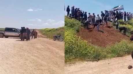 احتجاجات تل أبيض تطالب بخروج قسد وعودة النازحين