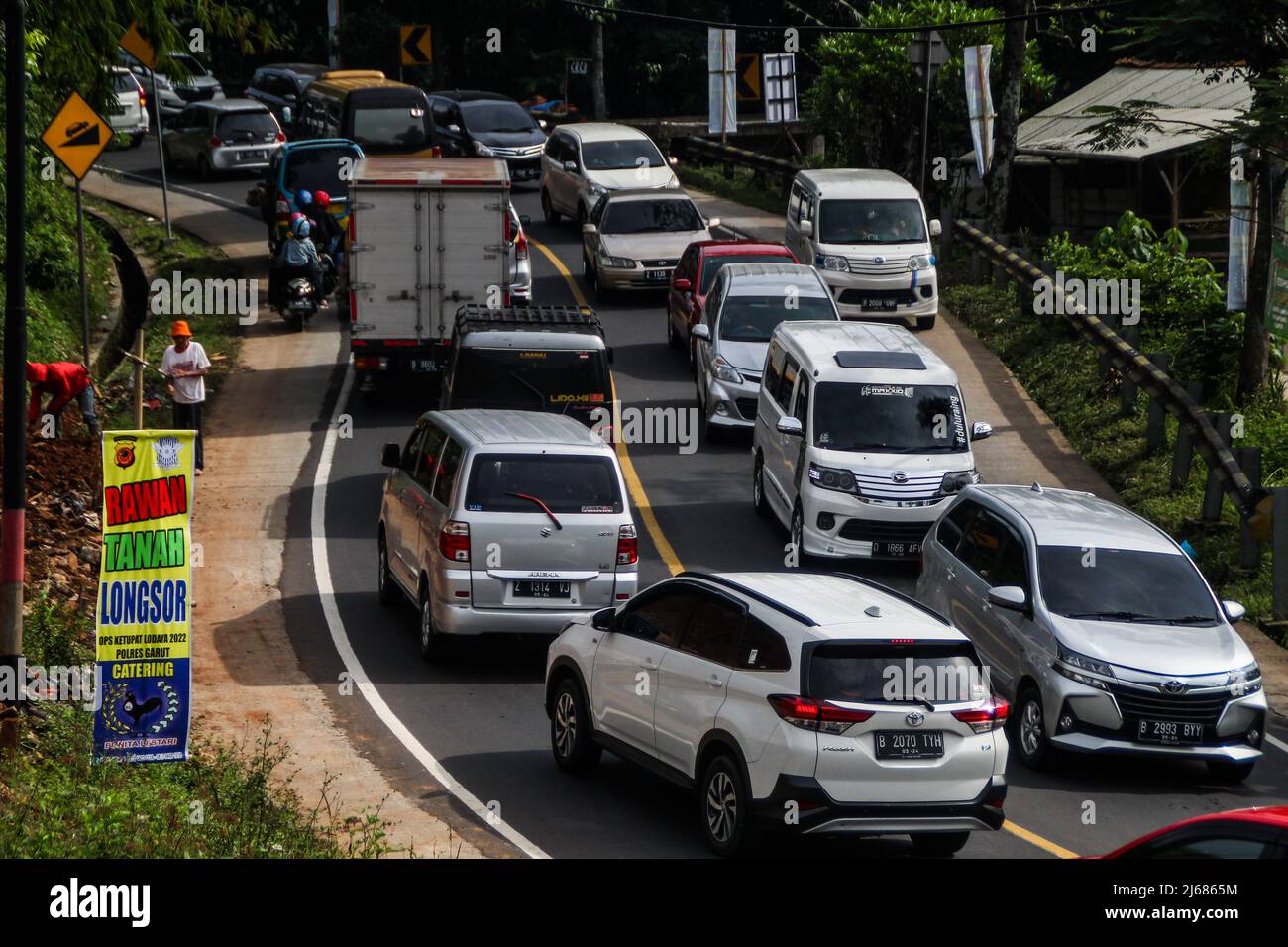 Embouteillage à Garut en Indonésie