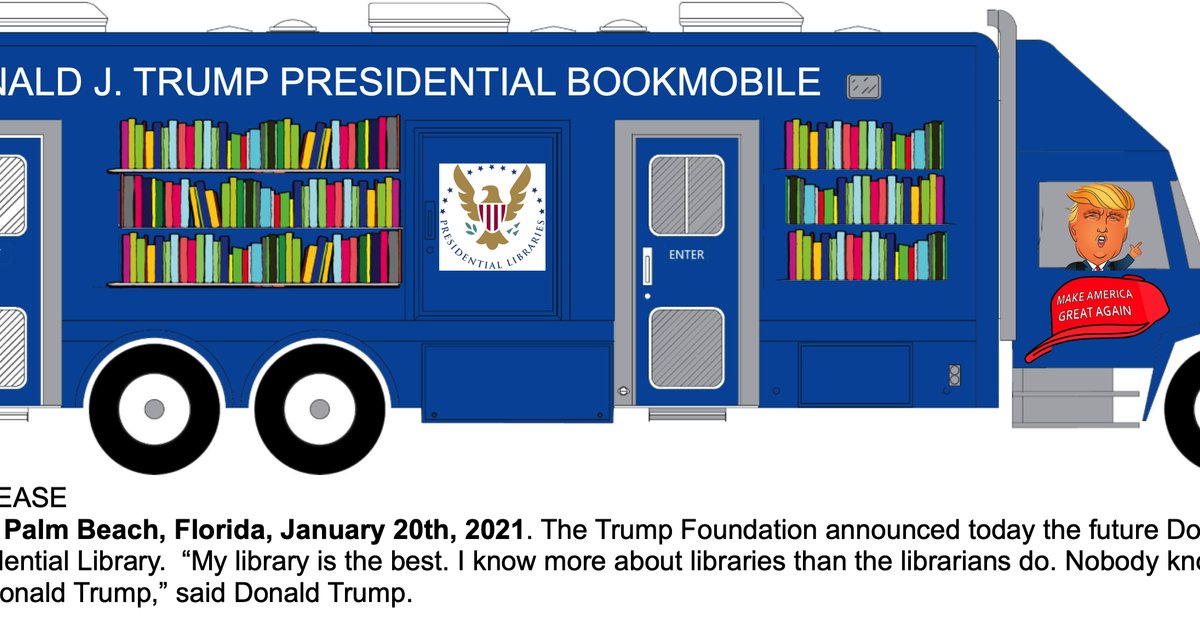 تغيير اسم مطار ليكون باسم ترامب وكشف تصميم مكتبة جديدة