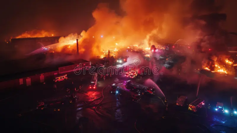 Éteindre un incendie dans une usine de plastique à Bogor