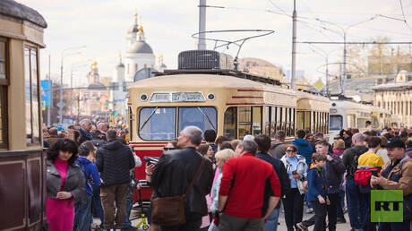 موكب ترام موسكو التاريخي يحتفل بمرور 127 عاماً