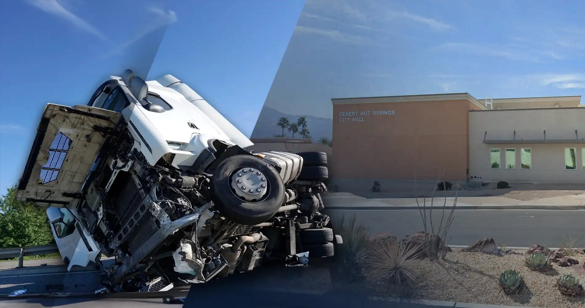 حادث مروع على الصحراوي: إصابة نتيجة تصادم صهريج