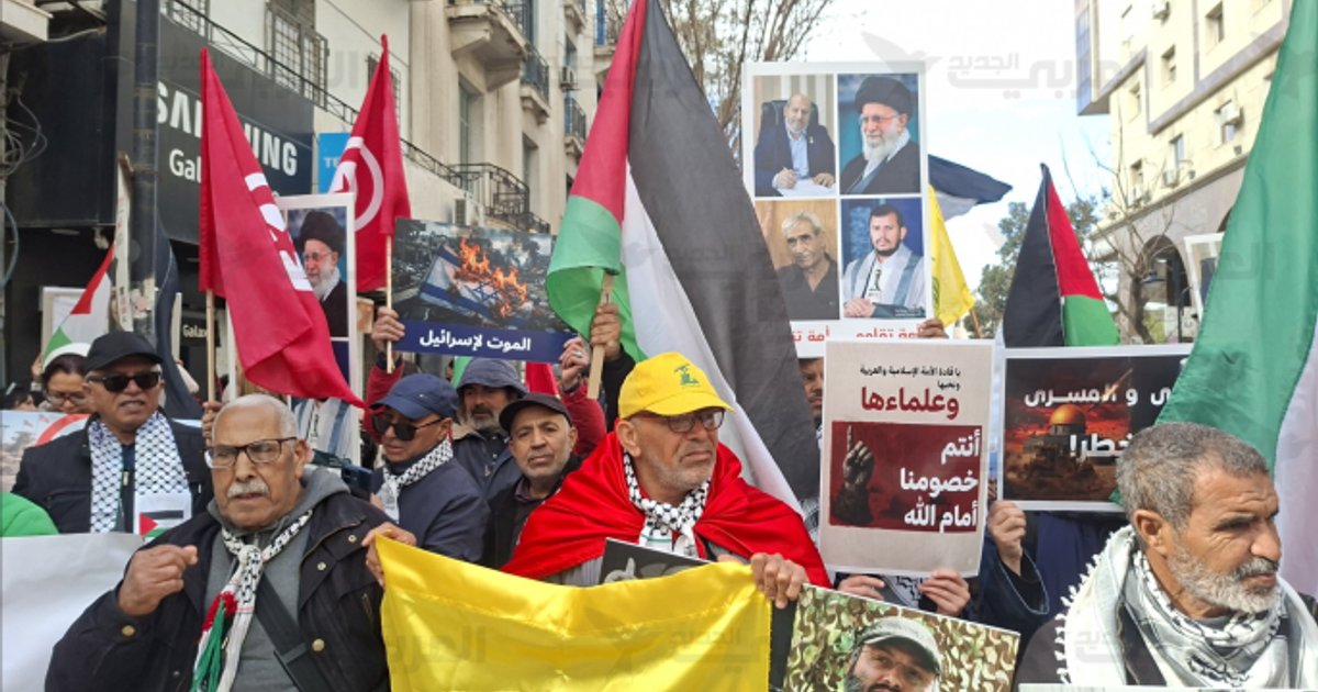 Massendemo in Tunis zum Tag des Landes für Palästina