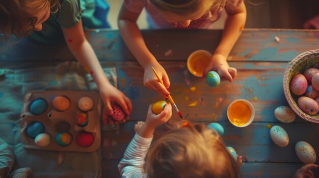ورشة عمل لتزيين بيض الفصح للأطفال في إندونيسيا