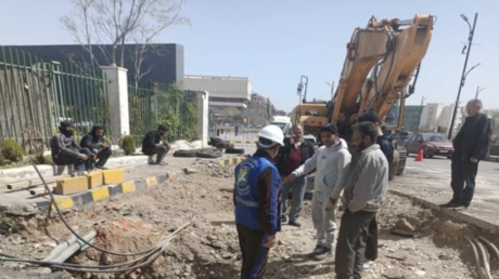 Erddamm auf dem Umayyadenplatz in Damaskus