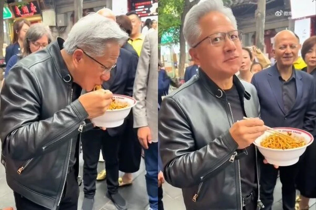Jensen Huang's Noodle Restaurant Visit in Beijing