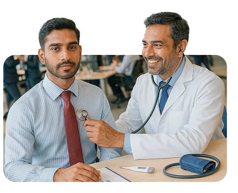 Examen de santé gratuit pour les employés à Jakarta