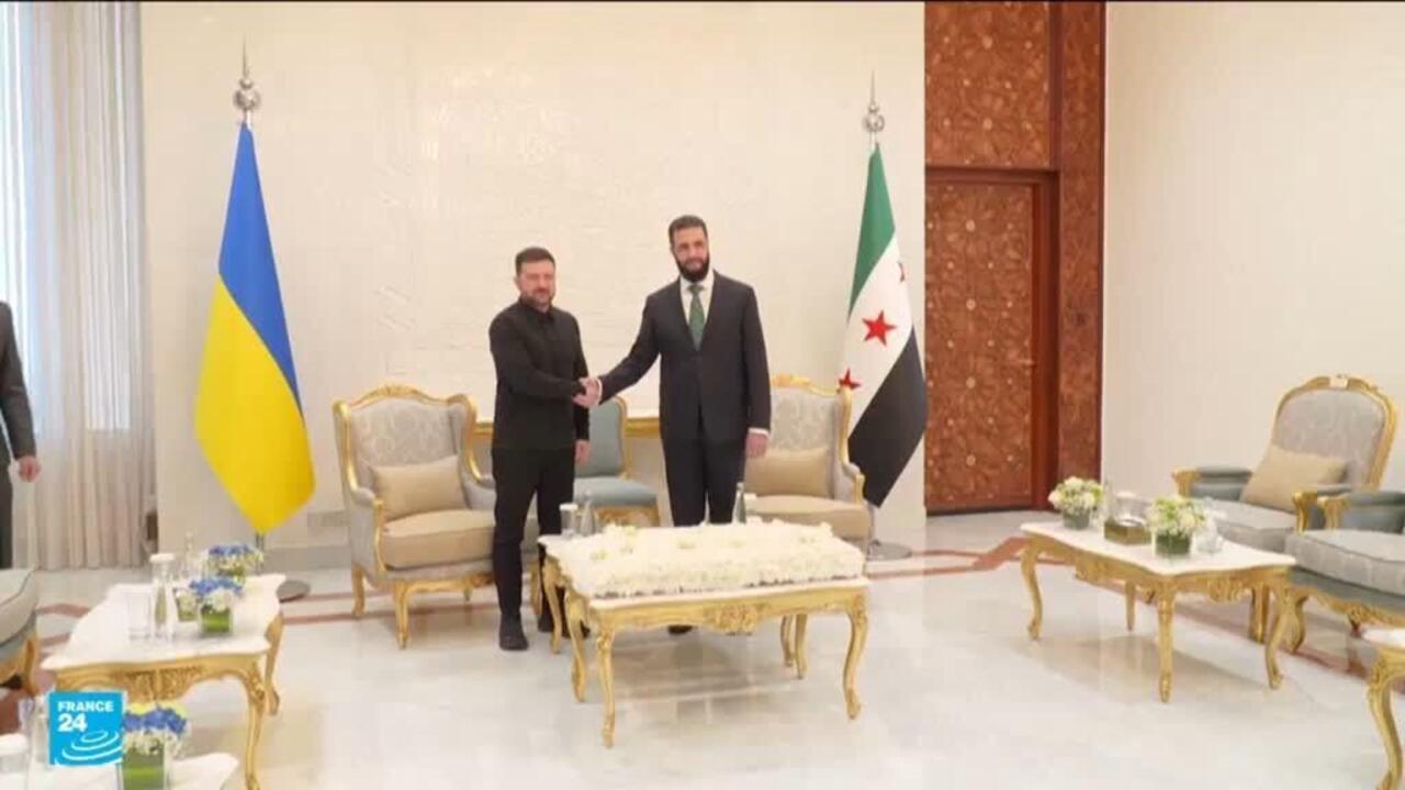 اجتماع زيلينسكي والشرع: تعزيز التعاون العسكري بين أوكرانيا وسوريا