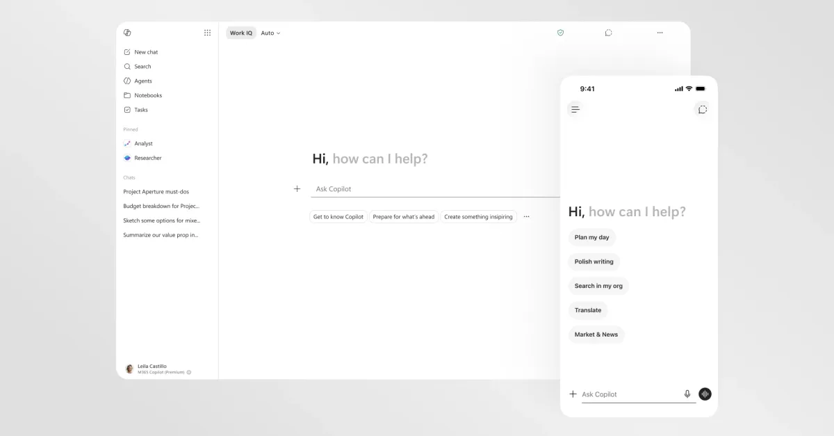 Mise à jour de Microsoft Copilot avec un design amélioré