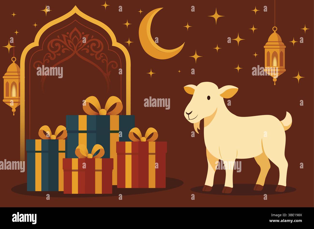 Célébration de l'Aïd al-Adha avec des fleurs et des cadeaux