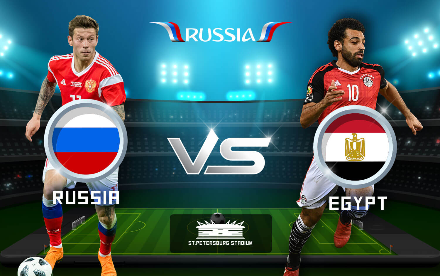 ودية مصر وروسيا استعداداً للمونديال