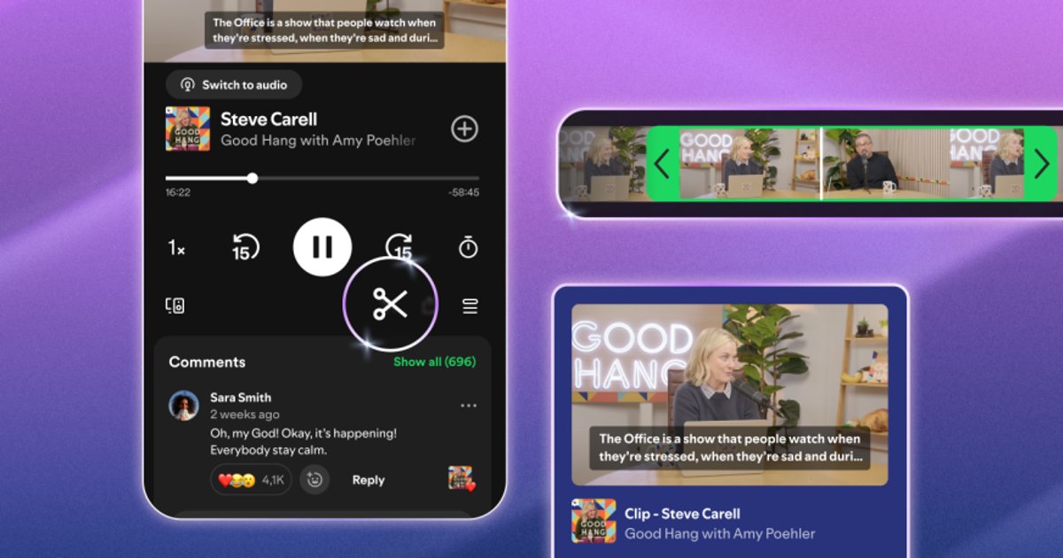 Spotify launches podcast moment cutting feature