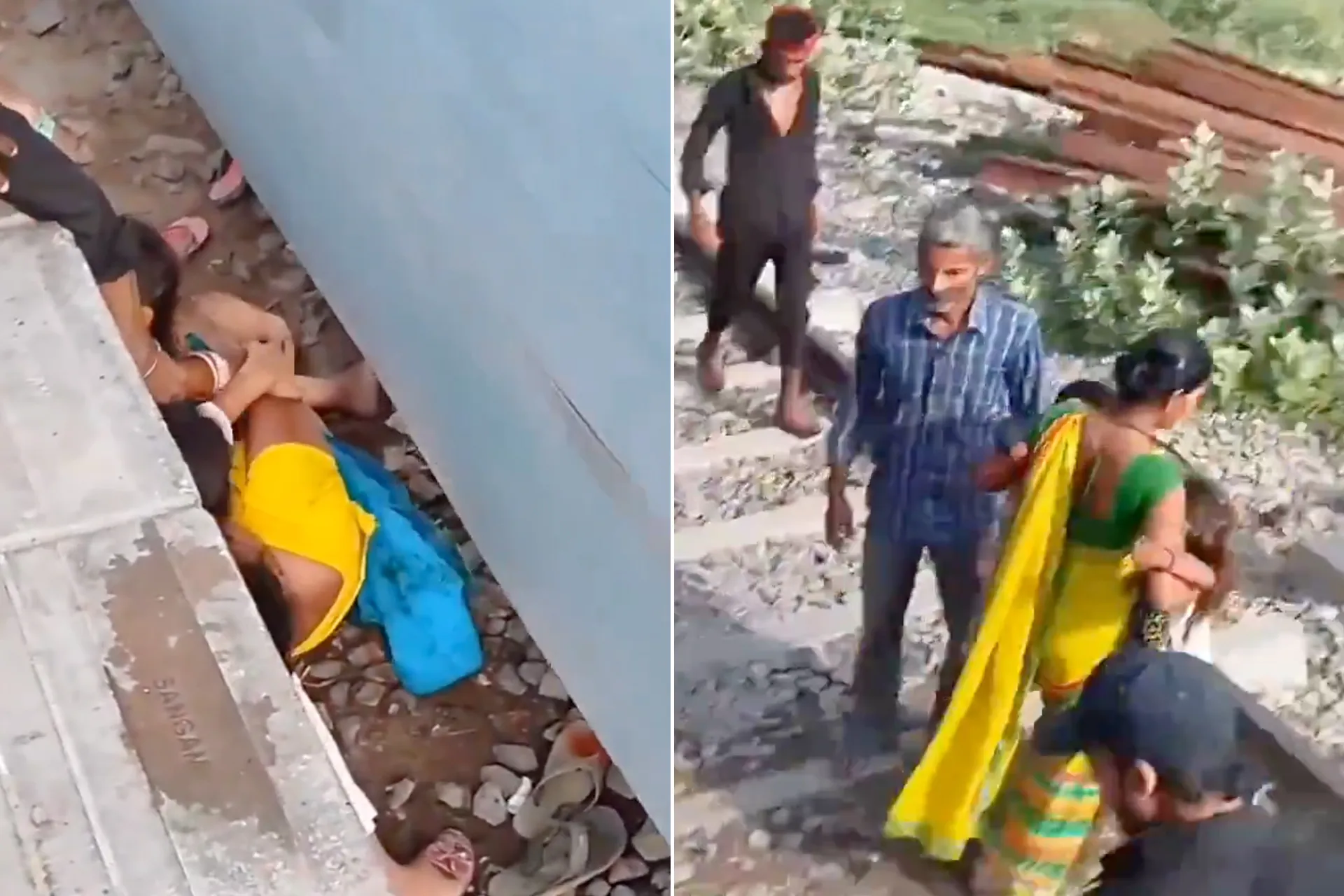 نجاة 5 أشخاص من الموت تحت عجلات قطار في الهند