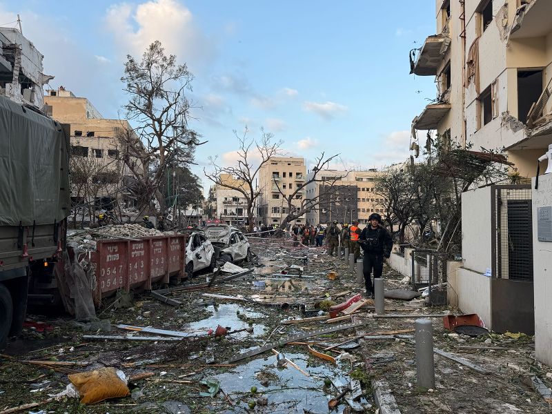 Debris from Cluster Missile Scatters in Tel Aviv