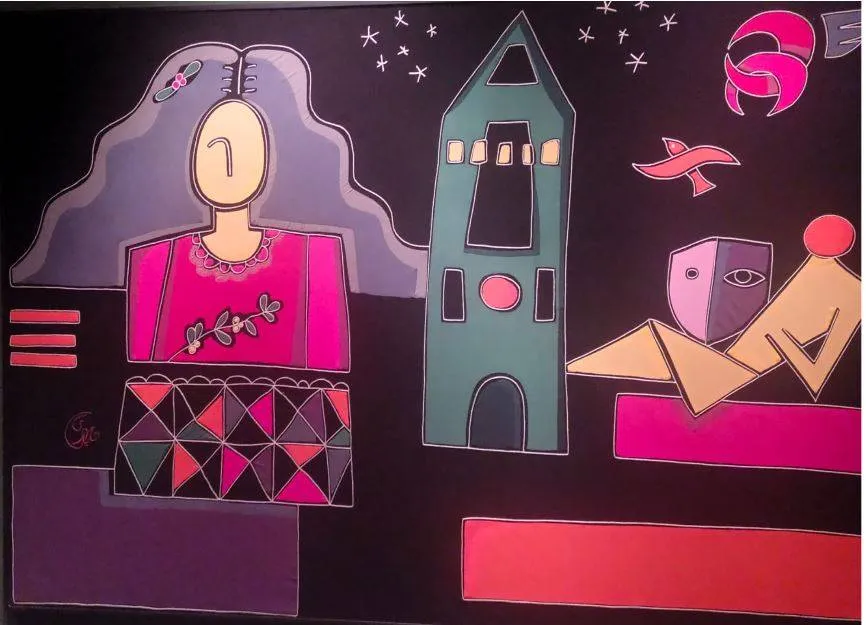 معرض فني في القاهرة يستعرض فلسفة الخطوط والهندسة بالألوان