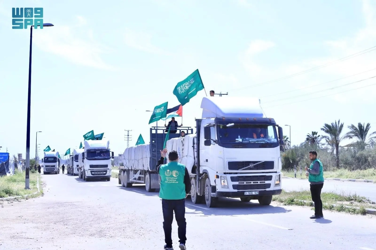 Saudi Humanitarian Aid Convoy Reaches Gaza