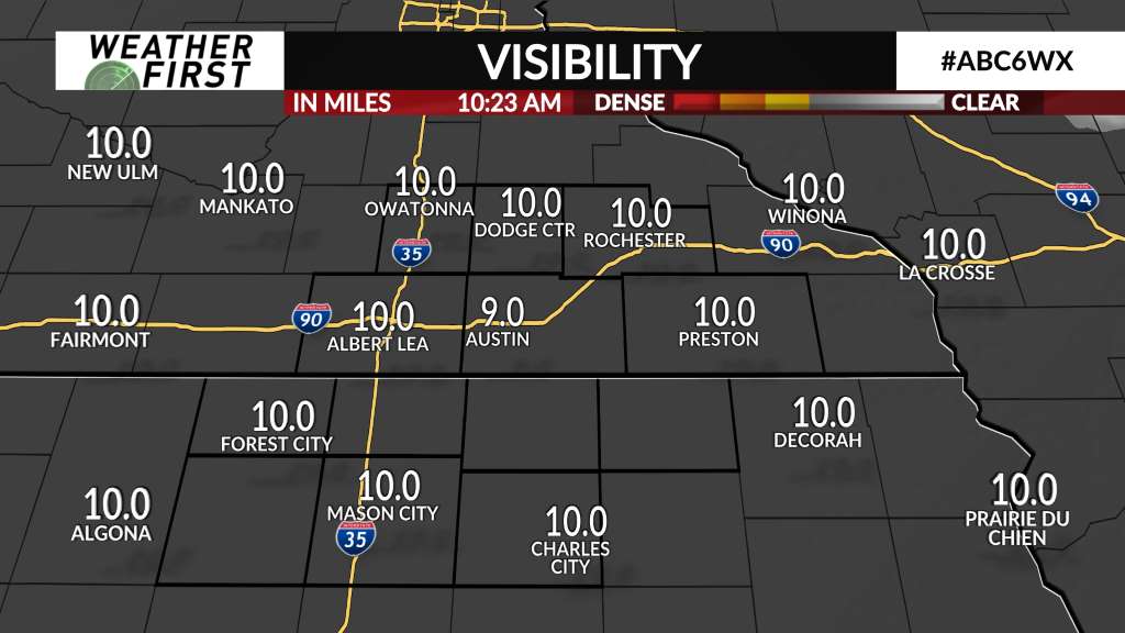 Rainy Weather Today with Visibility Warnings