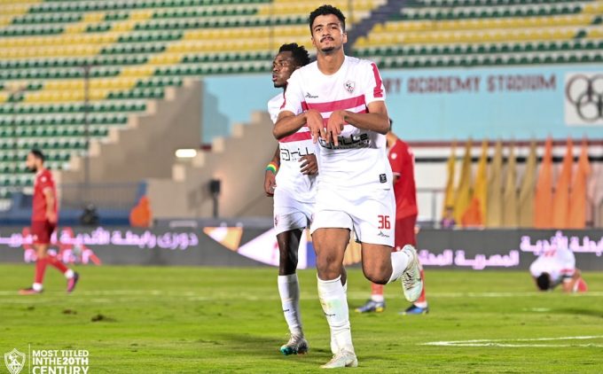 رد فعل حازم إمام على هدف الزمالك الثالث