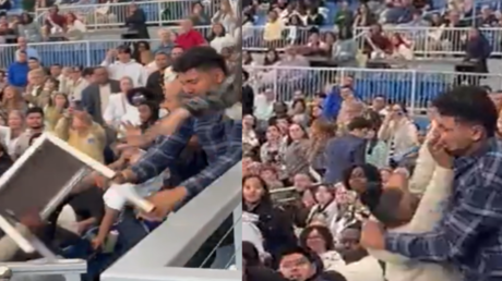 mass brawl erupts at connecticut us graduation ceremony