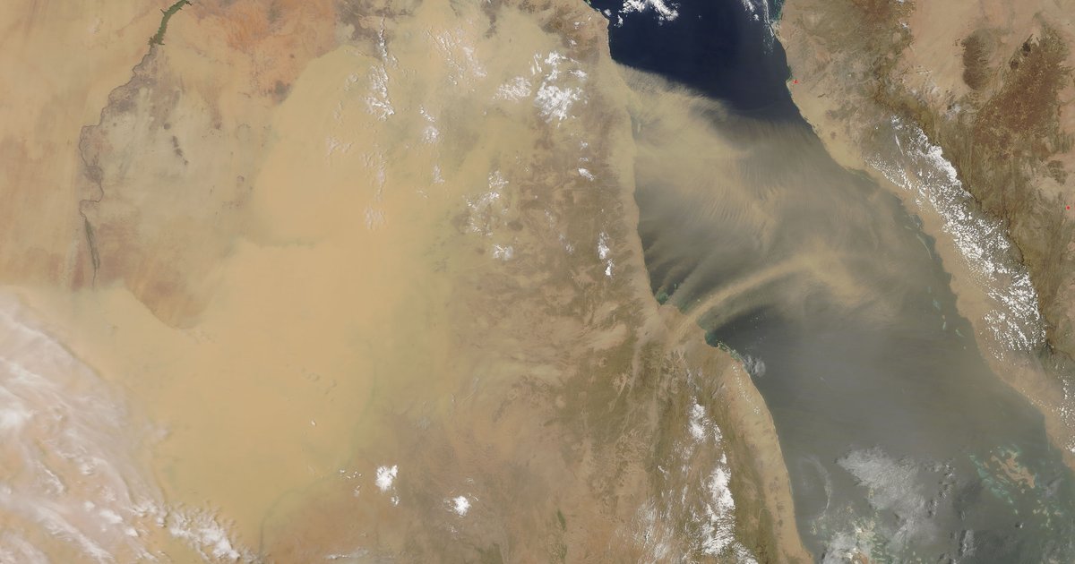 Starker Sandsturm im Norden des Roten Meeres